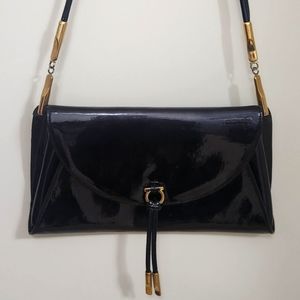 *SOLD* Vintage Salvatore Ferragamo "Elvina" Envelop Crossbody Bag Patent Leather